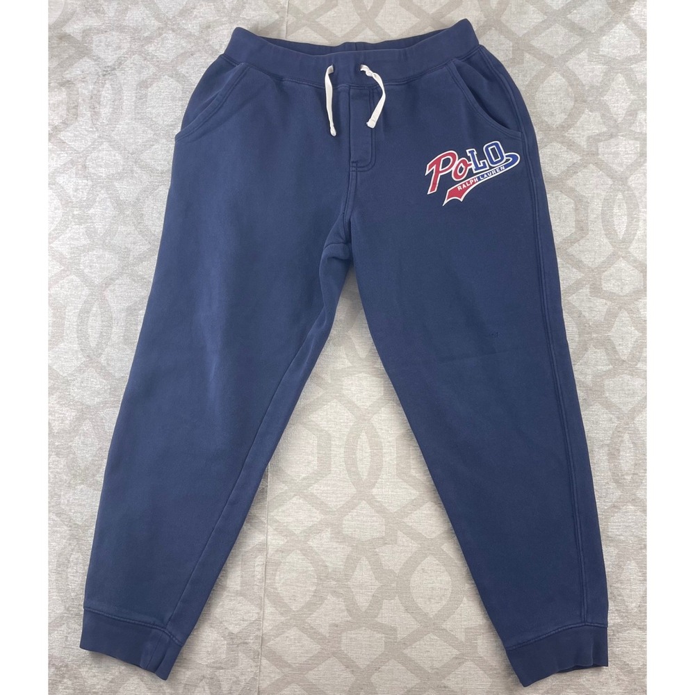 Polo Ralph Lauren Kids Navy Blue Logo‎ Jogger Sweatpants Big Boys Large 14-16